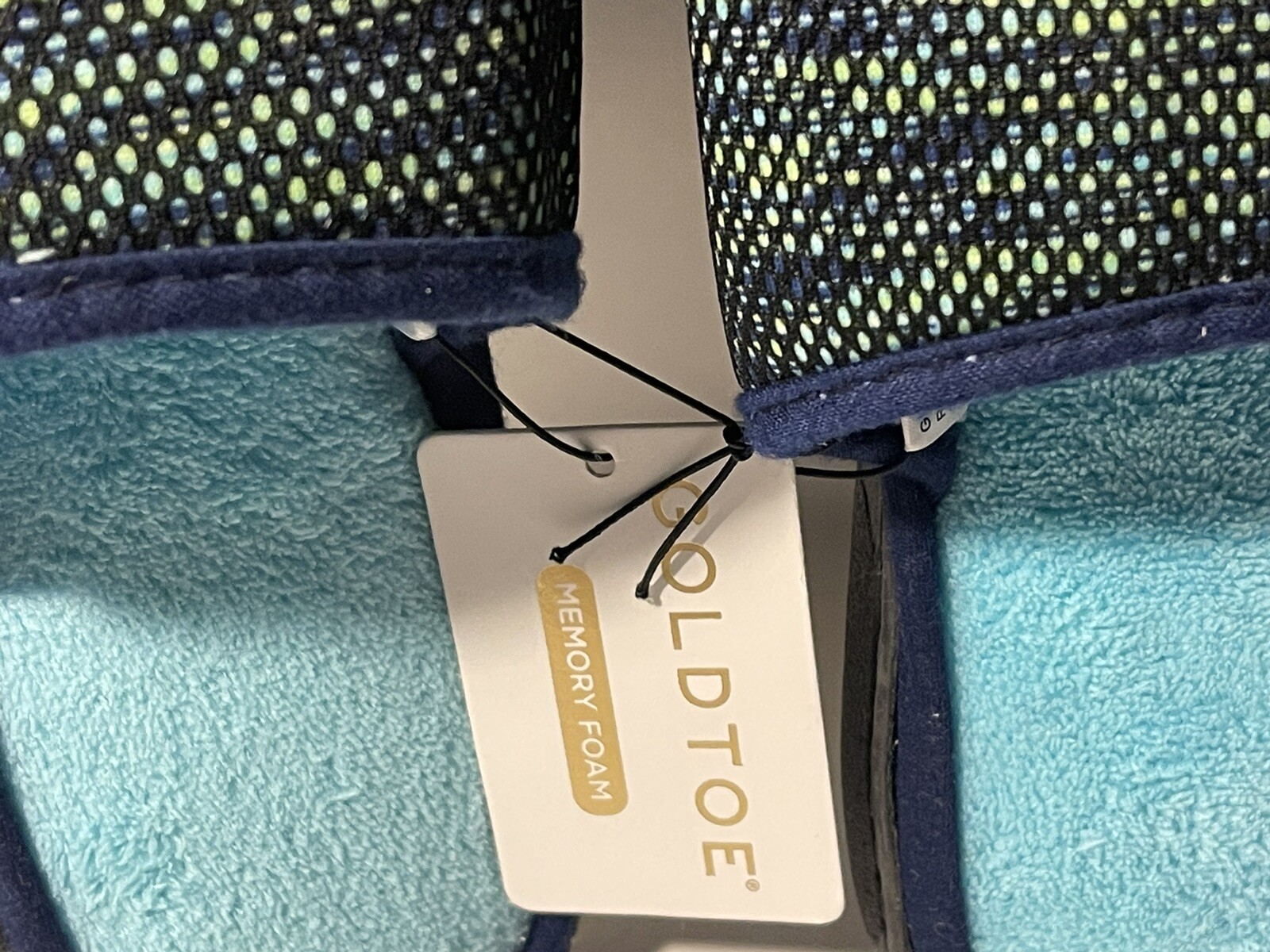 PANTOFOLA D’ORO PUNTA ORO ciabatte donna memory foam slide taglia XL (11) blu verde navy nuove con etichette