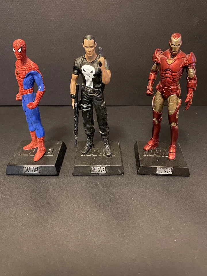 Lot De 3 Figurines Eaglemoss . Spiderman , Punisher , Iron Man . - Photo 1/1