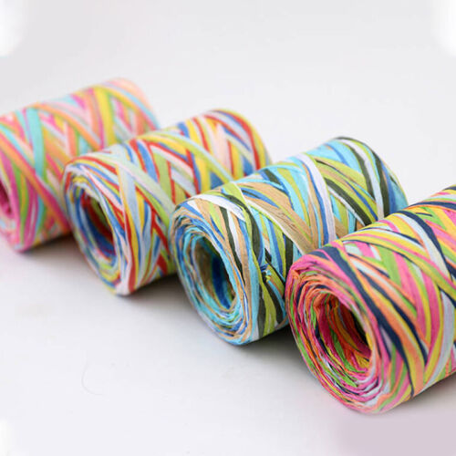 80M 6 Ply Raffia Organic Straw Paper Yarn Rope for Crochet DIY Hat Bag - Afbeelding 1 van 20