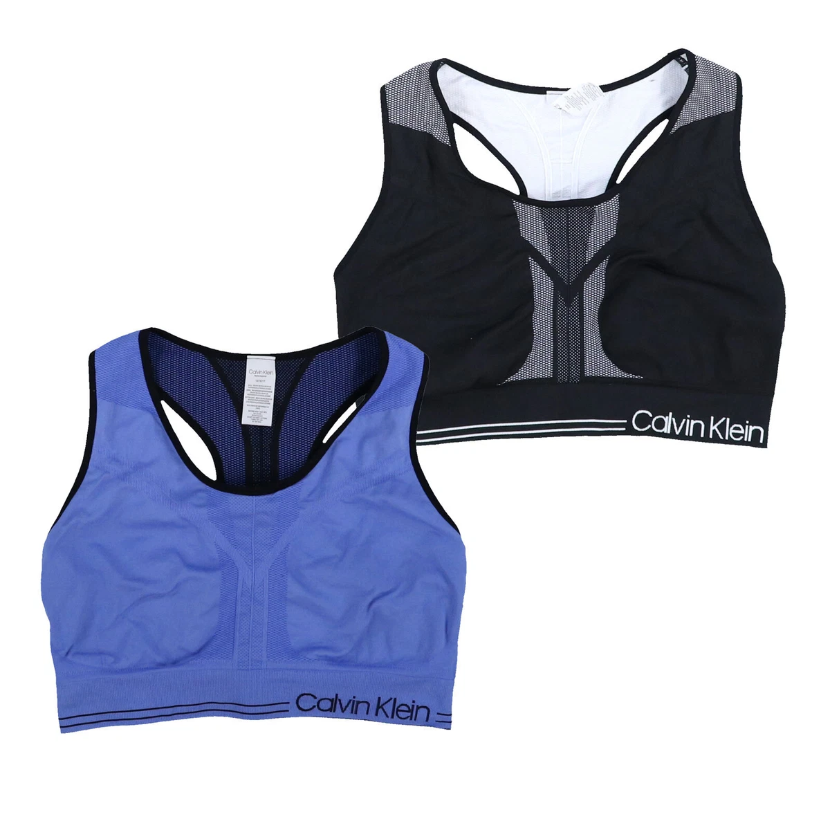 Calvin Klein Performance Womens Plus Size Sports Bra Moisture Wicking  Reversible