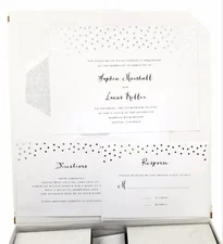 Celebrate It Wedding Invitation Kit Set of 30 Invites & RSVP Silver & White
