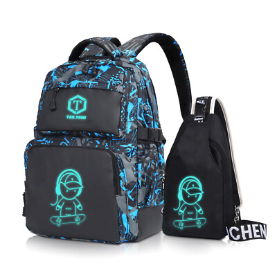 MoFut Jungen Mädchen Rucksäcke Kinder Schulrucksack mit Büchertasche, 3 Farbe