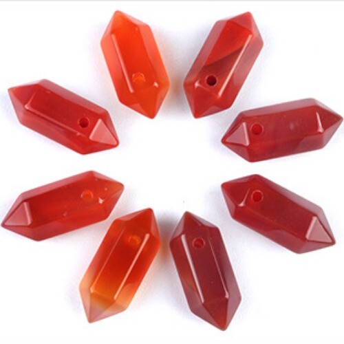 20 piezas Colgantes de piedras preciosas curativas chakra punta piedra ágata roja natural 8x20 mm - Imagen 3 de 6