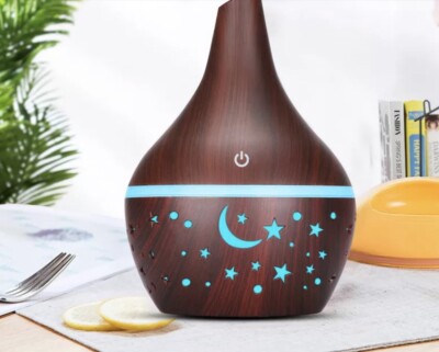 300ML USB Electric Aroma Air Diffuser Wood Ultrasonic Air Humidifier - 7 colors