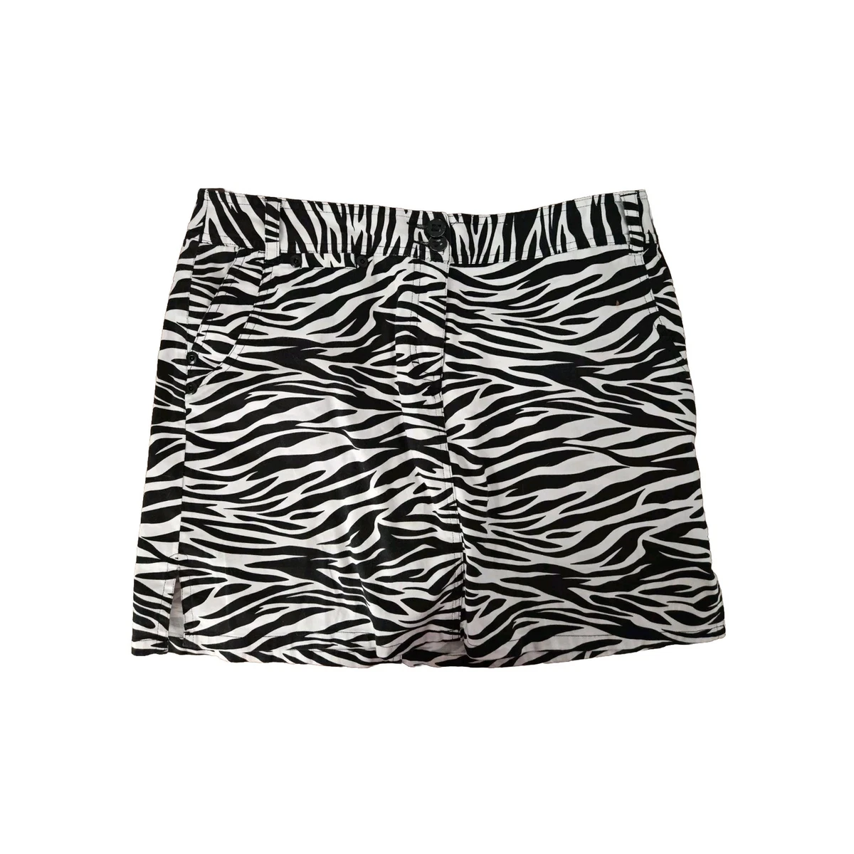 Jupe Skort Bamboo Trading Company Taille 14 - Noir Motif Palmier, Idéal Voyage Et été