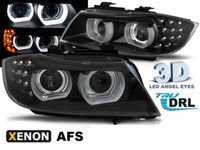 Scheinwerfer Paar BMW E90/E91 09-11 Xenon Angel Eyes Led DRL Schwarz