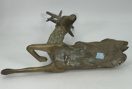 Große schwere Messing Antilope Hirsch Statue Figur Mid Century Hollywood Regency - Bild 8 von 10