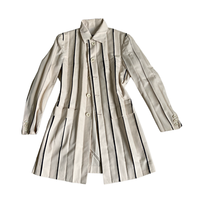 ISSEY MIYAKE プリーツプリーツ vintage issey miyake F/W 1999 pleated cream w/black stripes
