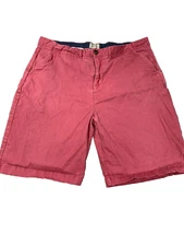 Jachs Chino Short Men's 38 Red Slash-Pocket Dark Wash Cotton Flat Front Stretch