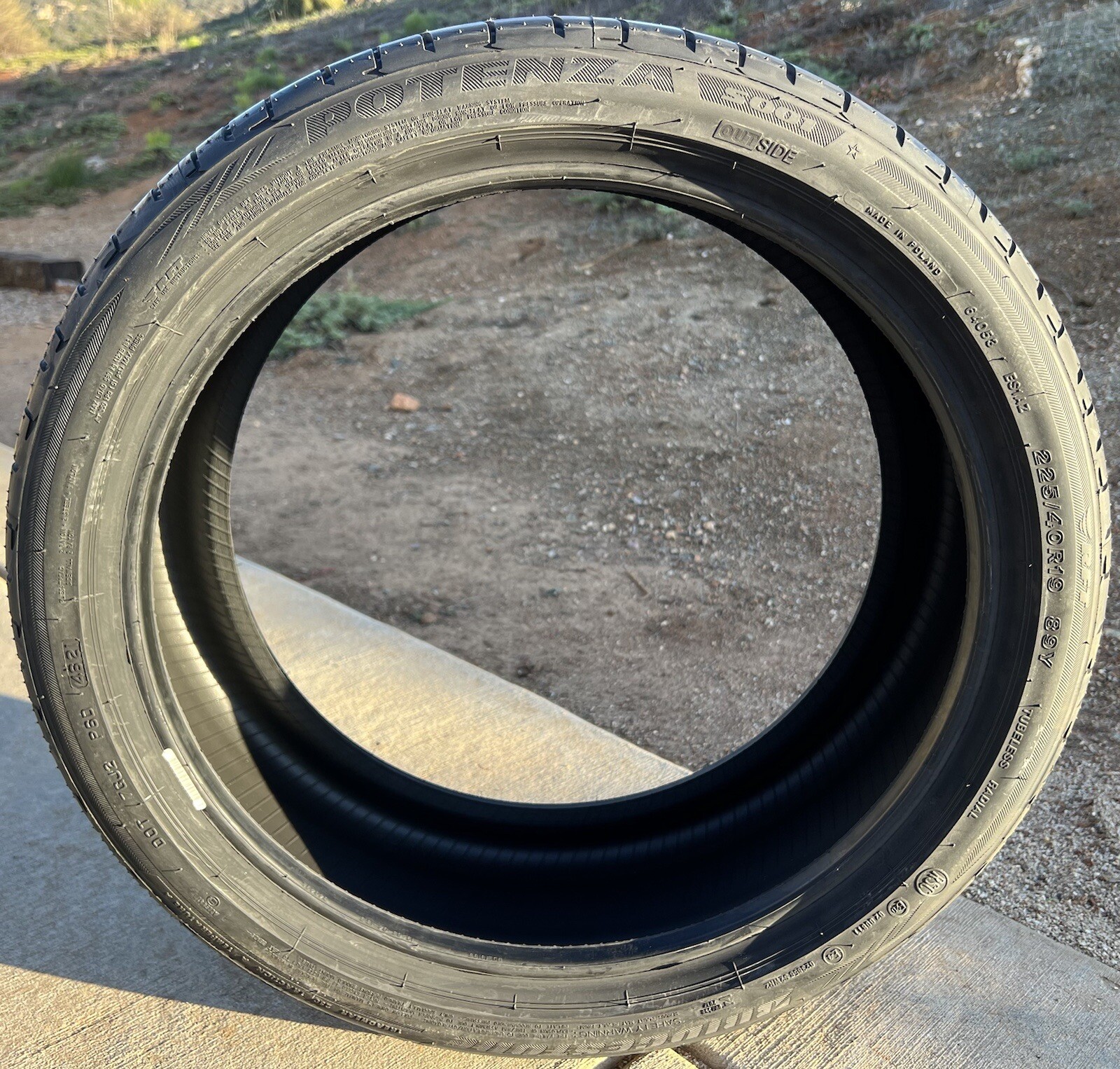 TWO NEW 225/40R19 Bridgestone Potenza S001 RFT RSC Runflat Run Flat ...