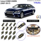 19 Bulbs LED Interior Light Kit for Lexus LS460 LS600h White Light Bulbs Package