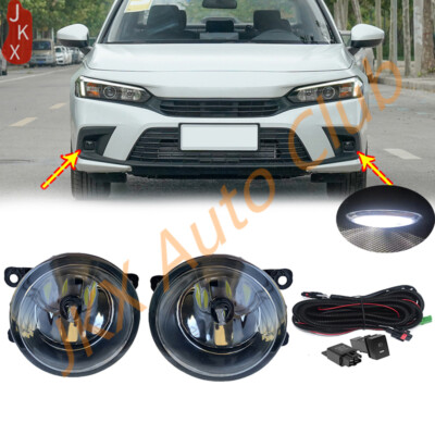 For Honda Civic Sedan 2022-2024 Pair Front Bumper LED Fog Lights W/Harness Kit u