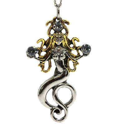 Gorgon Pendant Necklace, Boxed, Briar, Gothic Medusa Snakes Greek