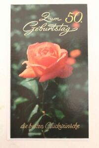 Gluckwunschkarte Grusskarte Geburtstagskarte 50 Geburtstag Gluckwunsche Rose Nos Ebay