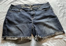 Vigoss Womens Denim Blue Jean Shorts-Marley-Frayed-Size 20