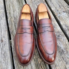Magnnani Mahogany Brown Leather Loafers sz 10 M MENS US