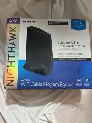 Netgear Nighthawk AX2700 Wi-Fi Cable Modem Router CAX30, Wi-Fi 6 - Open Box GAA