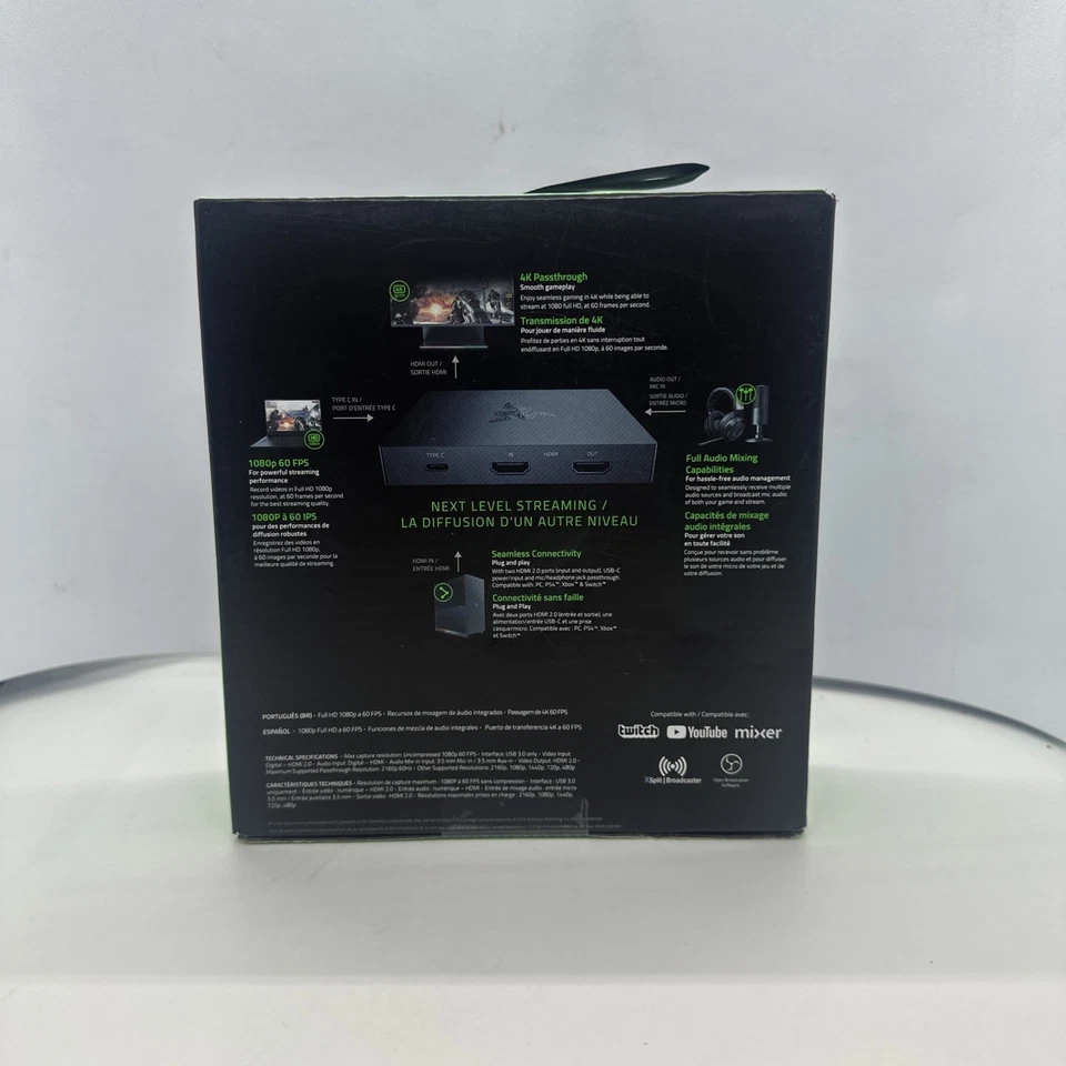 Razer Ripsaw HD Game Streaming Capture Card: 4K Passthrough - 1080P FHD 60 FPS - Image 2 of 4
