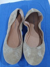 Lucky Emmie Ballet Flats Womens Brown w/shimmer Leather Slip On Shoes Size 8 M