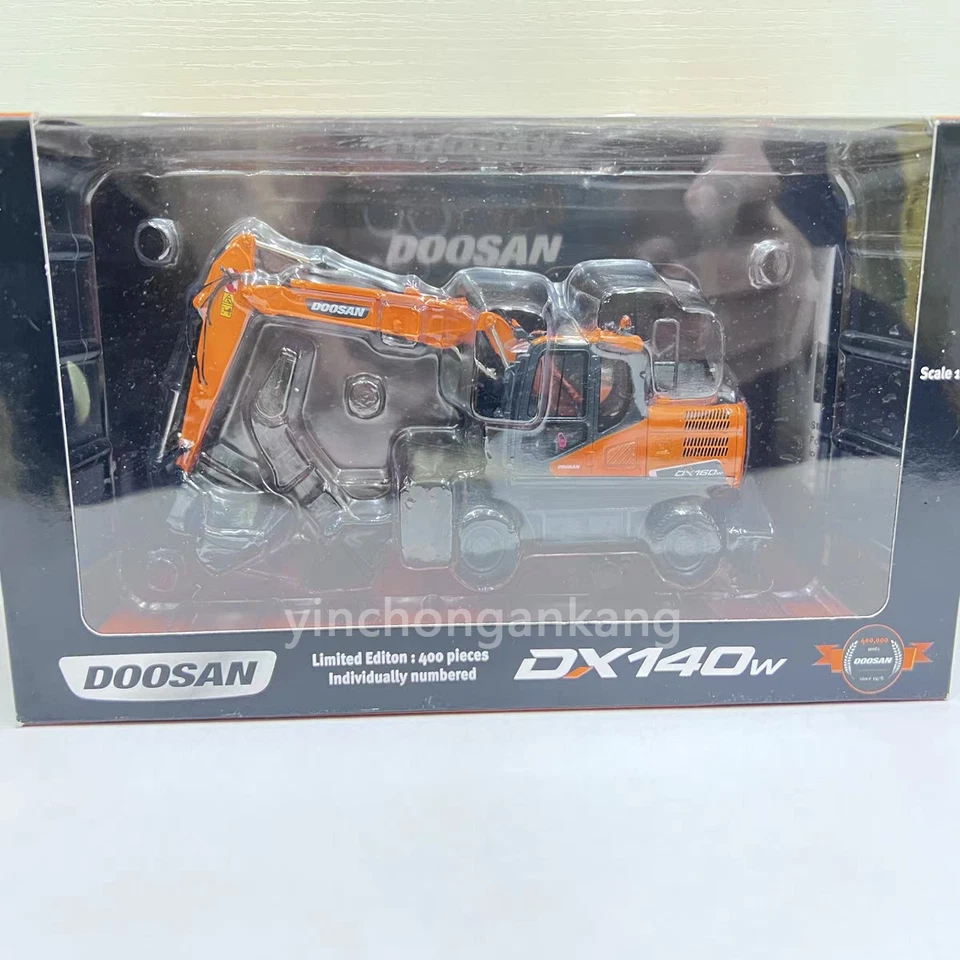 Doosan DX160W Wheeled Excavator - UH IMC 1:50 Scale Diecast Model #UH8134 New - Image 2 of 4