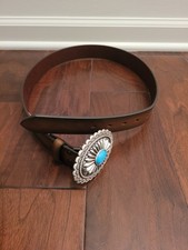Ariat Ladies Lucinda Brown Belt with Silver/Turquoise Buckle A1512002 Worn Once