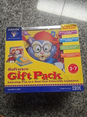 Bailey Software Gift Pack 1998 Edmark IBM PC CD-ROM Lunchbox + Plush NEW