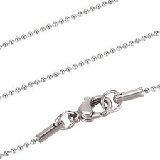 10 Strands 1mm Stainless Steel Ball Chain Necklaces with Lobster Claw Clasps ...
