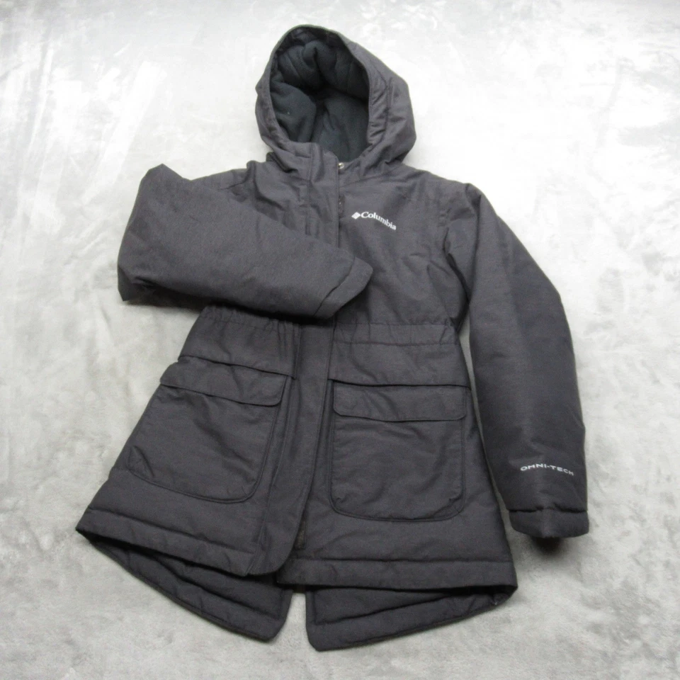 Columbia Jacket Youth XS Gray Waterproof Omni Heat Insulated Hooded Full Zip - Image 2 of 4