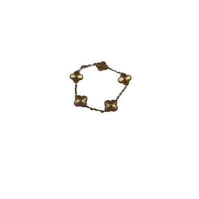 Van Cleef & Arpels 18K Yellow Gold Vintage Alhambra 5 Motif Bracelet