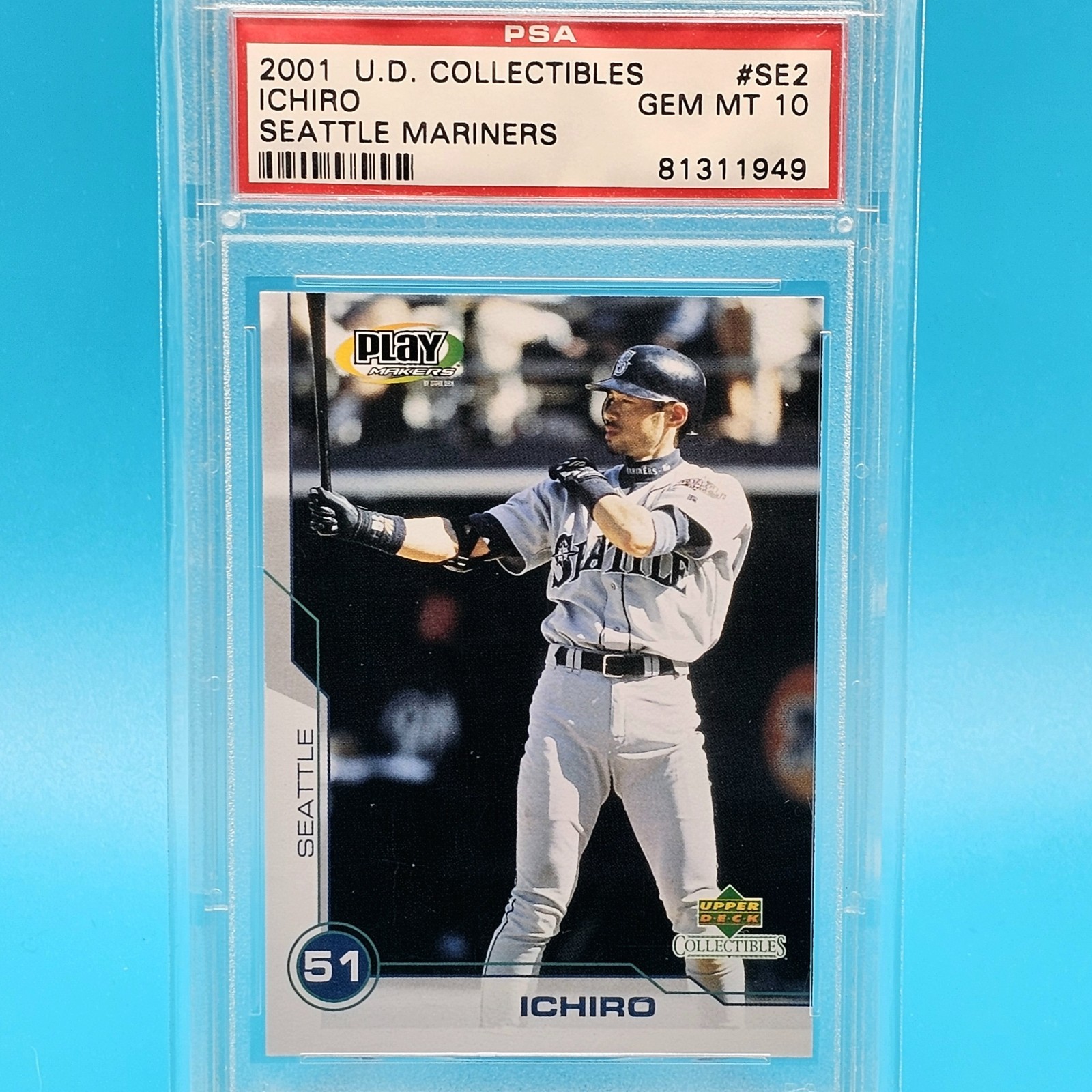 2001 Upper Deck Collectibles Playmakers - Ichiro Ichiro Suzuki #SE 2 (RC) PSA 10