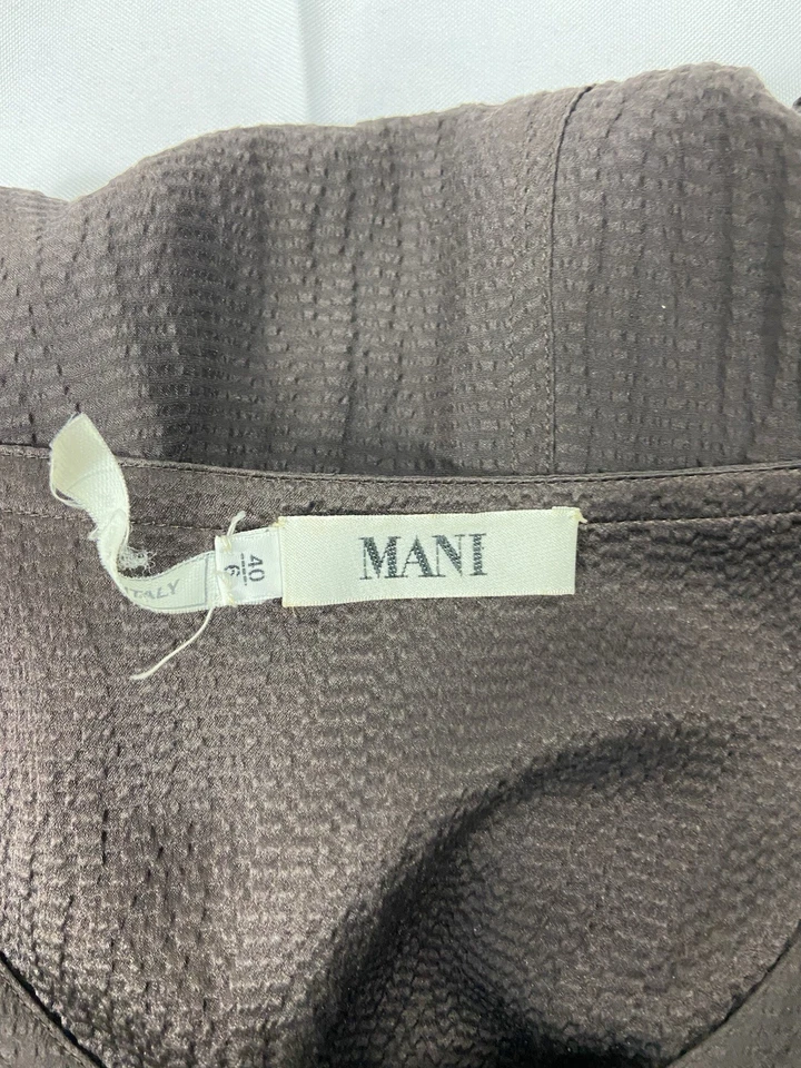 Top túnica arrugada marrón vintage Armani Mani talla 6 manga larga Foto 4 de 4