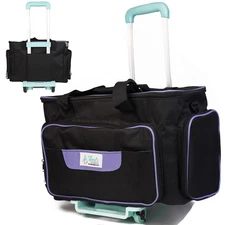 Athena's Rolling Sewing Machine Case with 4 Wheels, Sewing Machine Carrying C...