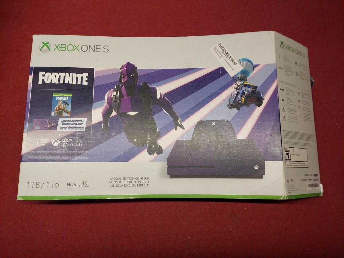 Xbox One S Console Fortnite Battle Royale Dark Vortex Purple