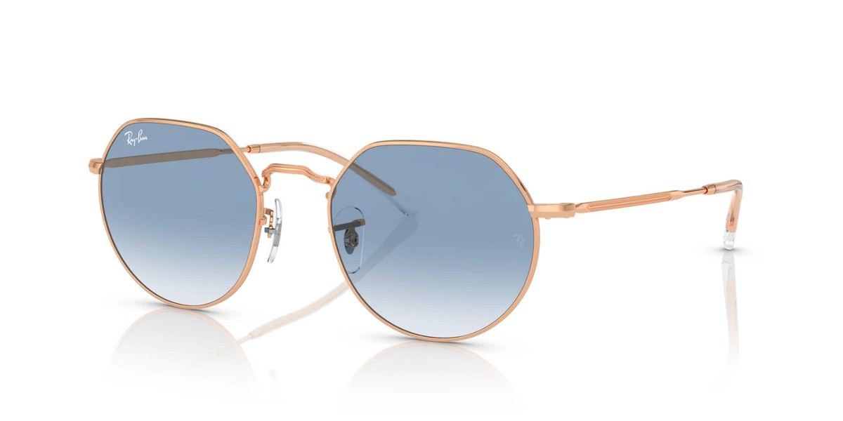 Ray-Ban Jack Polished Rose Gold / Clear & Blue Grandient RB3565