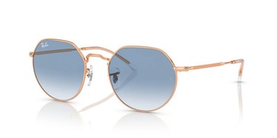 Ray-Ban Jack Polished Rose Gold / Clear & Blue Grandient RB3565-92023F55 NEW