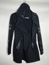 Blanc Noir Maitri Traveler Jacket Women Sz M Open Front Hooded CyberPunk Gothic