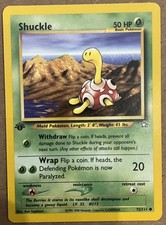 Pokemon Shuckle 72/111 1st Edition Neo Genesis Common Vintage WOTC Card LP+