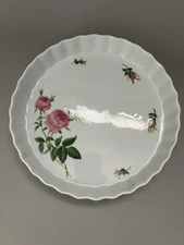 Vintage Christineholm Porcelain Rose Pie/Quiche Baking Dish