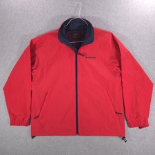 Toyota Brand Vtg Red Motorsports Full Zip Work Casual Mesh Lined Jacket Mens Med
