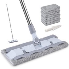 Microfiber Hardwood Floor Mop with 4 Washable Pads, 360 Rotation Dust Flat Mo...