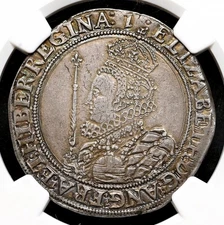 ENGLAND. Elizabeth I. 1558-1603. Silver Halfcrown, S-2583, NGC AU58 only 1 finer