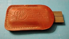 EZE LAP Diamond Stone Pocket Knife Sharpening Stone w/Leather Sheath Vtg