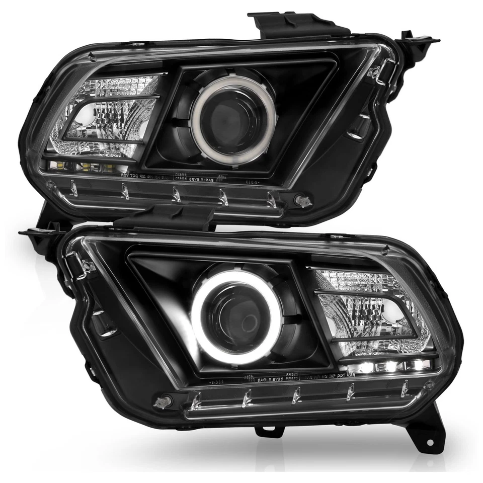 Anzo 121323 Headlight For 2010-2014 Ford Mustang Left and Right Black Housing - Image 2 of 4