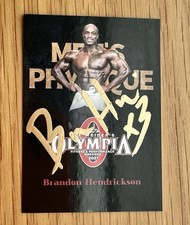 BRANDON HENDRICKSON SIGNED 2021 MR OLYMPIA CARD OLYMPIA PHYSIQUE WINNER B