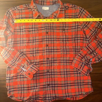 Vintage Gap Plaid Shirt Xl Mens Lumberjack Grid Button Up Long Sleeves Cotton