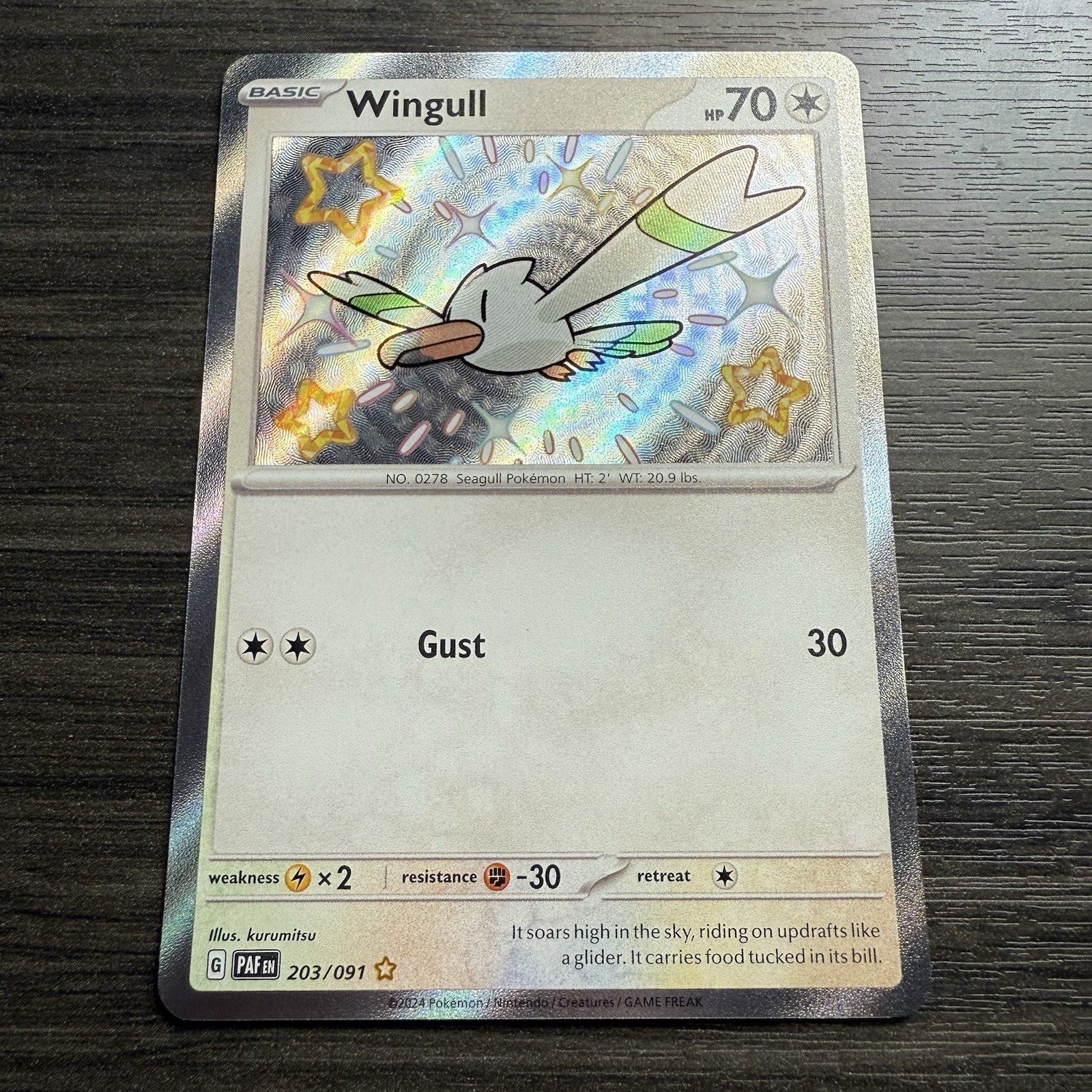 Wingull 203/091 Sv: Paldean Fates Holo