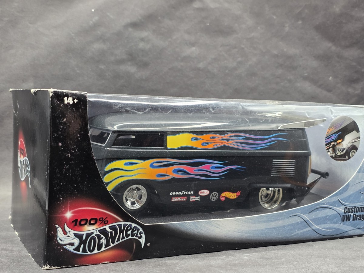 100% Hot Wheels Customized VW Drag Race Bus 1:18 Scale Diecast