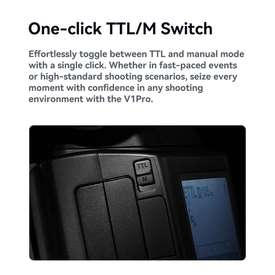 A-GODOX V1 PRO S 2.4G Wireless Camera Flash 1/8000s HSS 1.3s Recycle Time With - Image 4 of 4