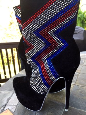 red white blue heels