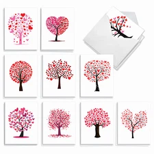 20 Blank All Occasion Cards (10 Designs, 2 Each) - Love Trees AM3185OCB-B2x10